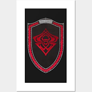 Spider Sigil Red (Shield Red Celtic Rope moonsilver rims Black Core) Posters and Art